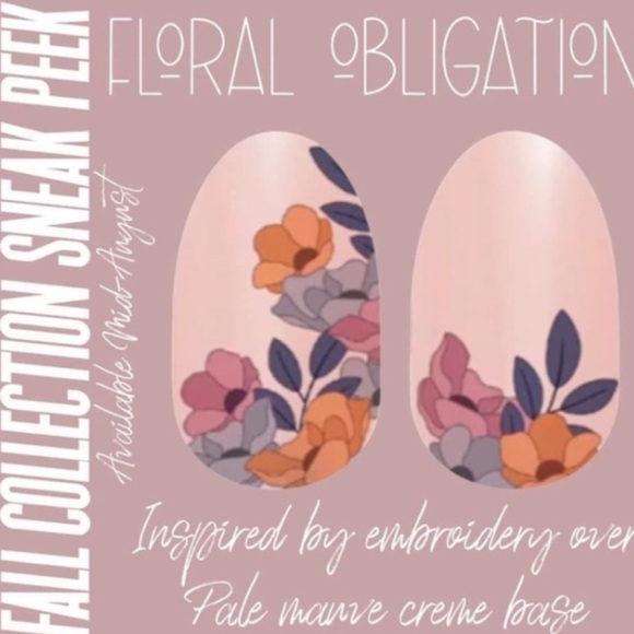 🎉3/$25  NWT Retired Color Street Floral Obligation Nail polish Strips manicure - Picture 3 of 6